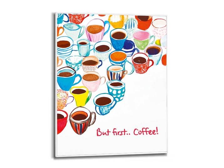 Poster REINDERS But First...Coffee , bunt (farbe bild(er): mehrfarbig), B:40cm H:50cm T:1,6cm, Bilder, Poster, Küche - Mehrfarbig - MDF - Essen und Trinken - 40x50 cm