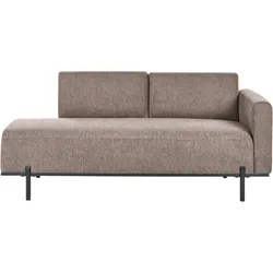 CHAISELONGUE Kunstleinen Hellbraun Savasse