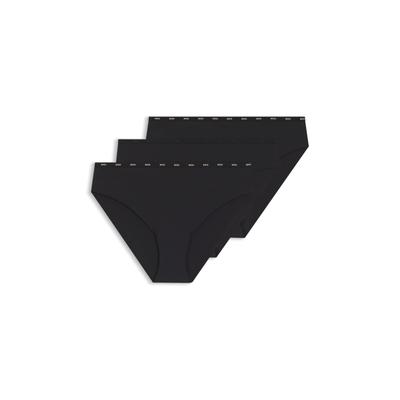 Slip BOSS "3P MICRO BRIEF", Damen, Gr. XL, Webqualität, schwarz (schwarz 001), Webqualität, Obermaterial: 80% Polyamid, 20% Elasthan, körpernah, Unterhosen Slip