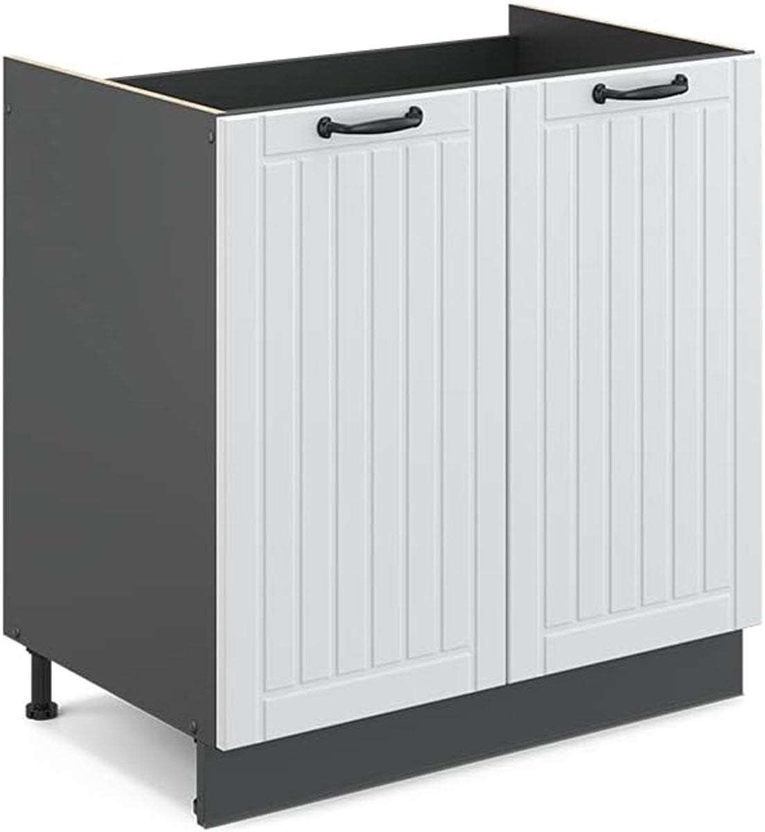 Wastafelkast Landhuis Keukenkast Onderbouw Wit Breedte: 80 cm