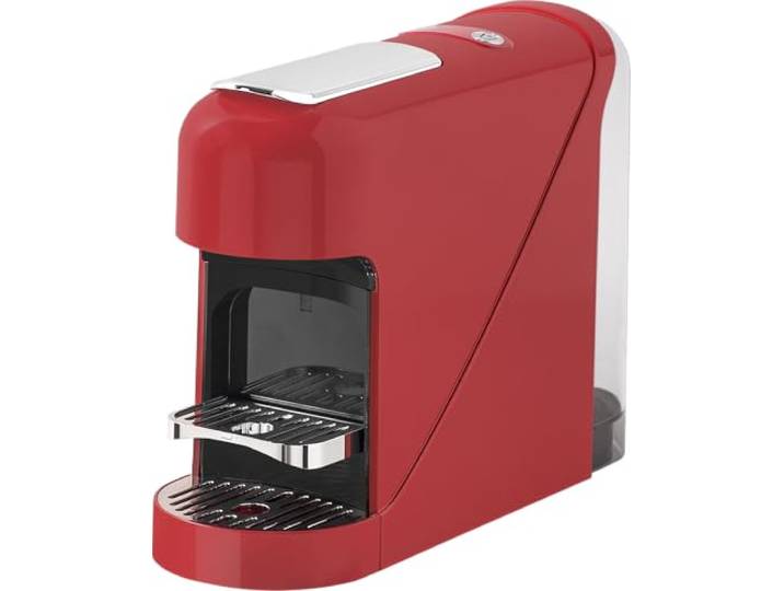 Espressomaschine, 19 bar, 1400 W, kompatibel mit Nespresso-Kapseln – Tank 900 ml, Heizung 40 s, Edelstahl, Espresso und lang, automatische Abschaltung (rot)