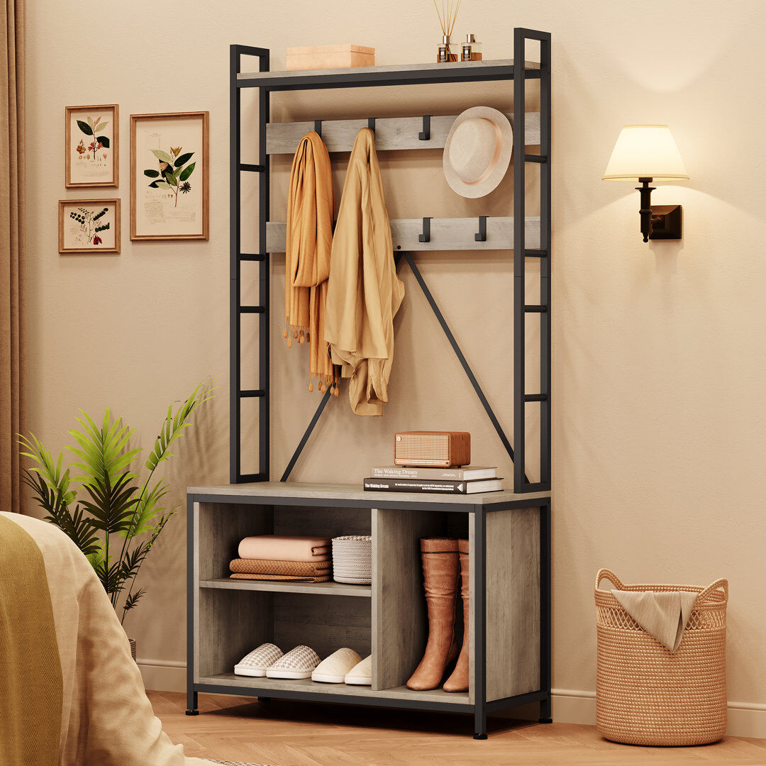 Rio 92.5 cm W Hall Tree Grey 177.5cm H X 92.5cm W X 35cm D
