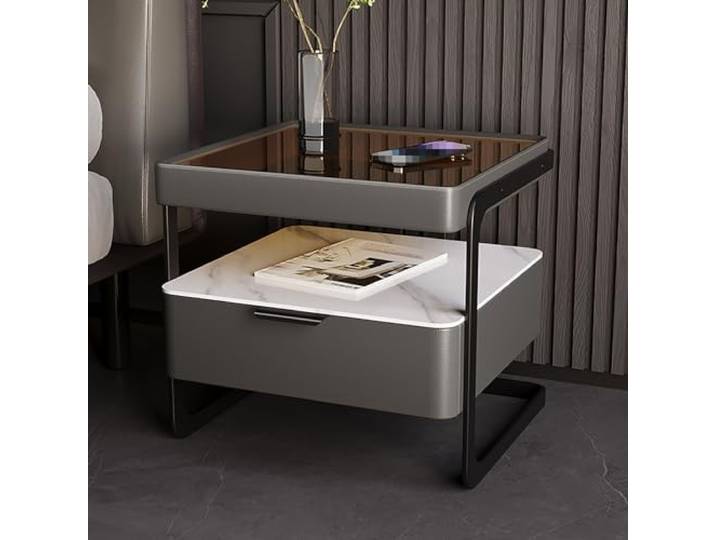 ZXDGsdrdtW Nachttisch, Nachttisch-Set, minimalistischer und praktischer Nachttisch(Dark Gray)