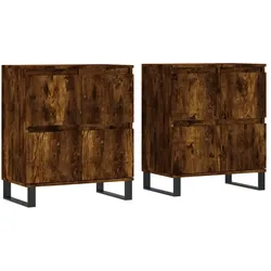 vidaXL Sideboards 2 Stk. Räuchereiche Holzwerkstoff