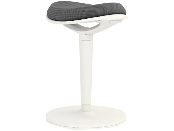 HOMCOM Sitzhocker 56,5-71,5 cm Höhenverstellbar Drehstuhl für Büro Grau Ergonomischer Bürohocker, Arbeitshocker, für Arbeitszimmer, Mesh