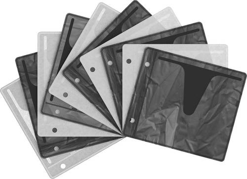 Elevar 10teilig CD/DVD Ordner-Hülle 2 CDs/DVDs/Blu-rays Kunststoff Schwarz (transparent), Weiß (transparent) (B x T) 14.7cm