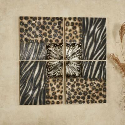 Touch of Class Hakkan Wall Art Multi Earth Set of Four, Set of Four, Multi Earth