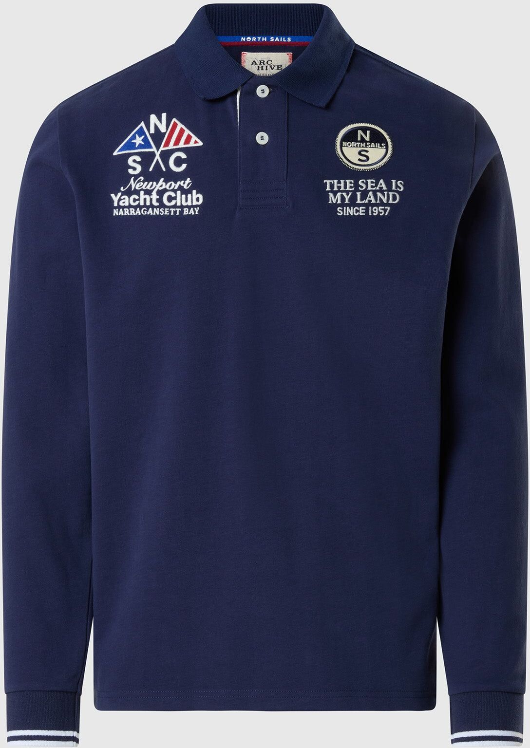 North Sails Archiv-Poloshirt mit langen Ärmeln Naval academy S