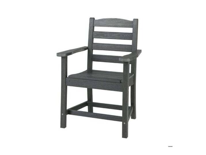 Fauteuil Adirondack gris HDPE - résistant intempéries dossier incliné accoudoirs larges structure A renforcée jardin/terrasse