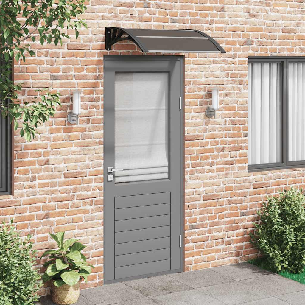 vidaXL Marquesina para puerta de policarbonato negra, 80 x 75 cm Negro