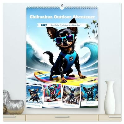 Chihuahua Outdoor Abenteuer (hochwertiger Premium Wandkalender 2027 DIN A2 hoch), Kunstdruck in Hochglanz