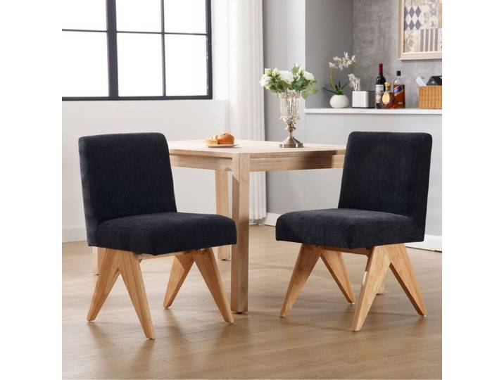 Wahson Chaises de Salle à Manger Lot de 2 Chaise Salle à Manger Rétro Chaise de Cuisine en Bois pour Restaurant Chenille