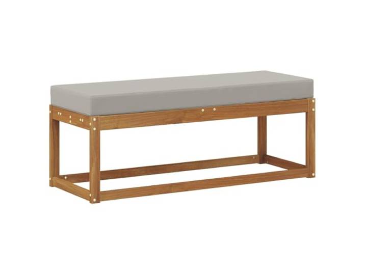 IBUQDDV Eck-Sofa Akazie Natur und Hellgrau für Balkon und Terrasse Massives Akazienholz,modulare Sofateile,klare Linien,glatte Oberfläche,einfache Reinigung