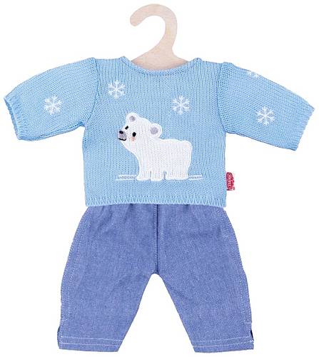 Puppen-Eisbär-Pullover mit Jeans, Gr. 35-45 cm, sortiert