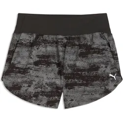 Puma, Damen, Sporthose, W DREAMRUN 3" BRIGHTSTRIDE AOP Short (S), Schwarz