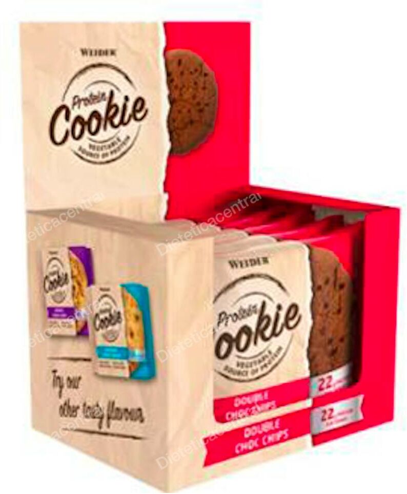 Weider weider protein cookie double choco chip 90grx12uds.