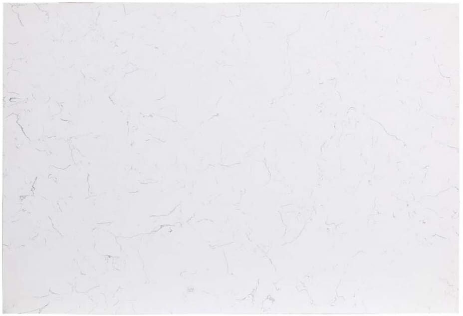 Interior's Plan de travail meuble bas casserolier en pierre blanc Blanc 100x2x68cm