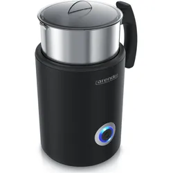 Arendo Milchaufschäumer 3in1 Induktion, warm & kalt Schaum, 400 ml, Edelstahl, Latte Art, Milk, 500 W, Milchaufschäumer, Schwarz