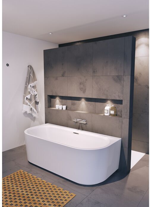 RIHO Sanitär GmbH Riho Desire back2wall Vorwand-Badewanne B089001005 weiß, 180x84cm, mit Verkleidung, ohne Füllfunktion