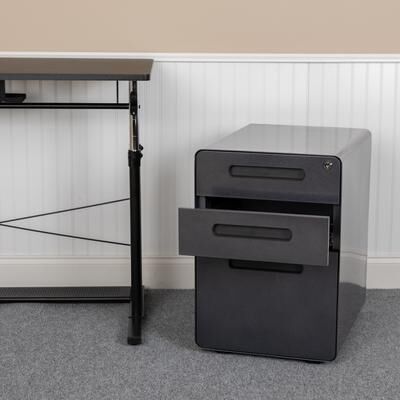 Lancaster Home Ergonomic 3-Drawer Mobile Locking Filing Cabinet Storage Organizer