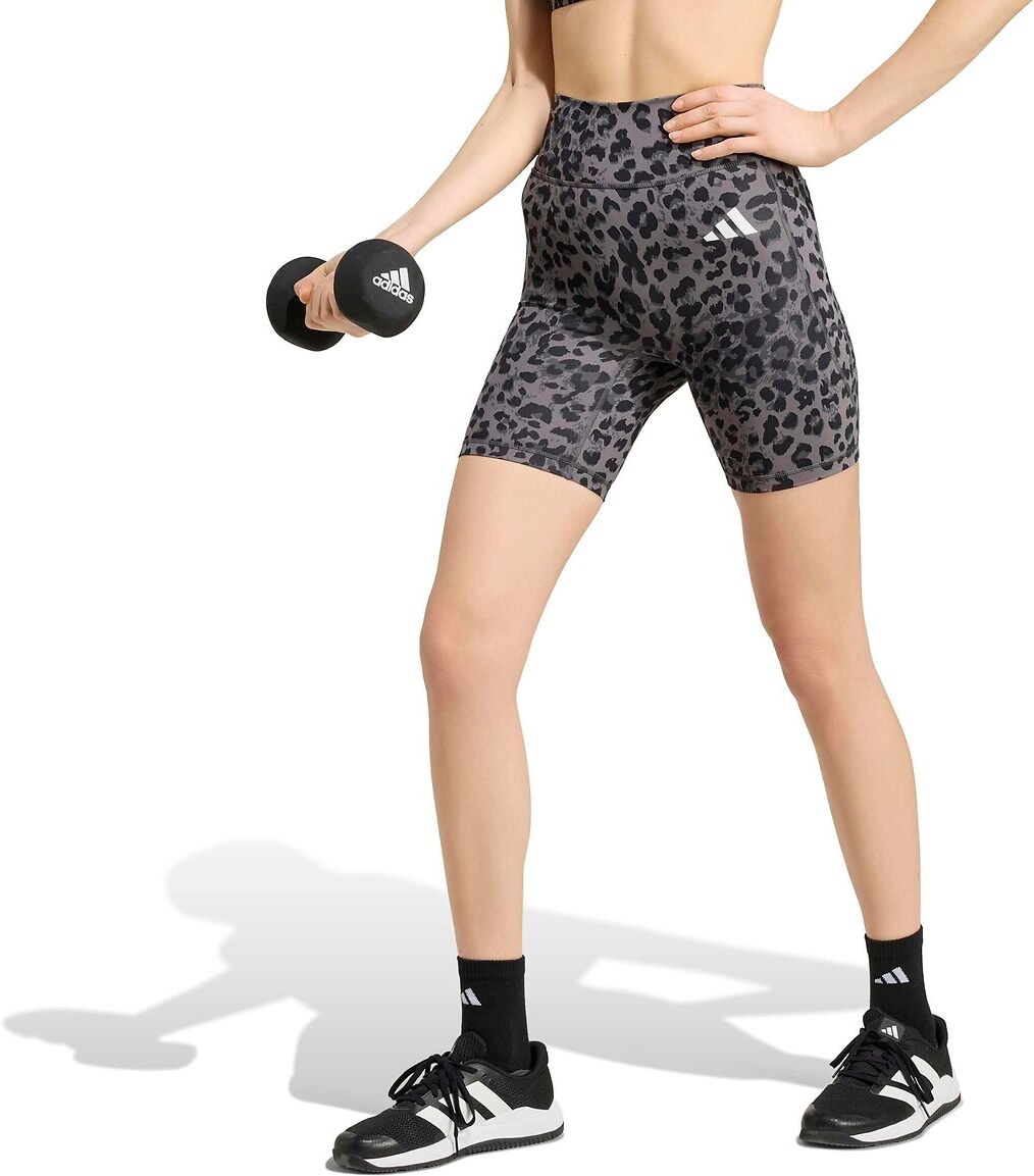 adidas Performance Short cycliste de sport imprimé léopard