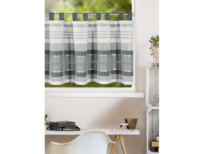 Panneaux HOMING Sascha Gr. 1, blau, B:140cm H:45cm, Polyester, Gardinen, Panneaux, Fertigschal