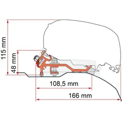 Fiamma Adapter Kit Fiat Ducato / Citroën Jumper / Peugeot Boxer Low Profile für F80 Markisen