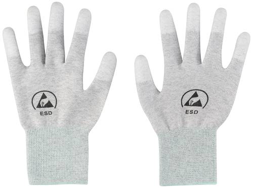 TRU COMPONENTS ESD-Handschuh mit Beschichtung an den Fingerspitzen Kleider-Größe: M Polyamidfaser, PU-Beschichtung