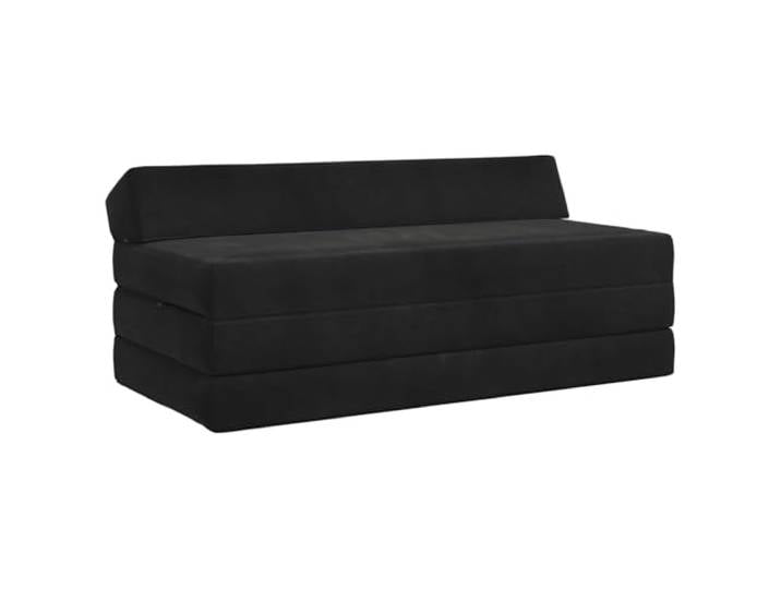 pokgdf Klappsofa Bett Schwarz 120 x 60 x 49 cm Stoff 100% Polyesterbezug, Schaumstofffüllung, Reißverschluss, kompakt faltbar