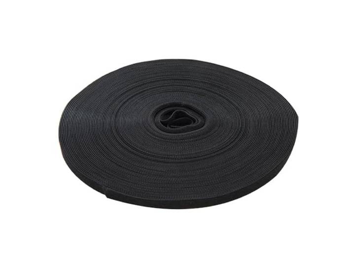 Fixman 419854 Zelfwikkelbare Haak- en Lusband Zwart 10 mm x 25m
