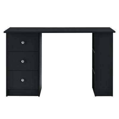 Helloshop26 - Computertisch/Arbeitsplatz mit 3 Schubladen melaminbeschichtetes Holz 120 cm schwarz 03_0004713
