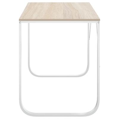 vidaXL Computertisch Weiß und Eiche 110x60x73 cm Spanplatte Atlas Office Advance-Modell