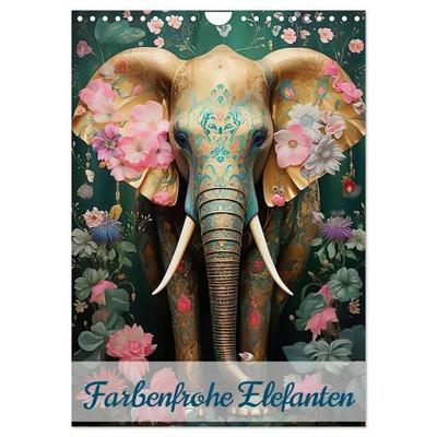 Farbenfrohe Elefanten (Wandkalender 2027 DIN A4 hoch), CALVENDO Monatskalender