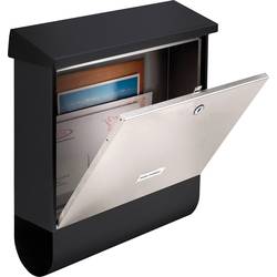 Burg Wächter London-Set 68670 B+S Briefkasten Edelstahl, Stahl Schwarz, Edelstahl
