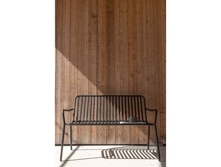 Gartenlounge-Bank VENTURE HOME Peking, robustes Bankelement für hohen Sitzkomfort , schwarz (schwarz, schwarz), B:130cm H:85cm T:64cm, Aluminium, Sitzbänke, Gartenlounge-Bank, Sitzbank rund, Aluminiumgestell, leicht, komfortabel