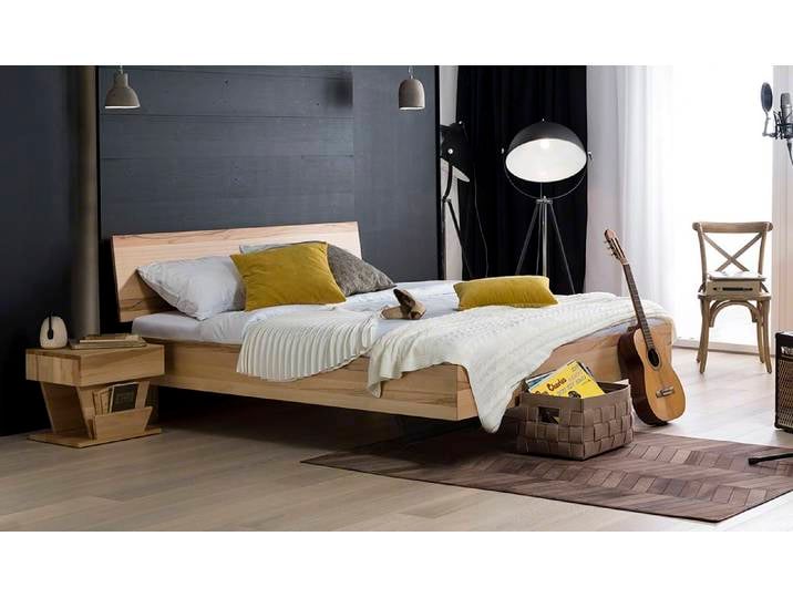 Holzbett massiv Clover , Kernbuche geölt , 140x210