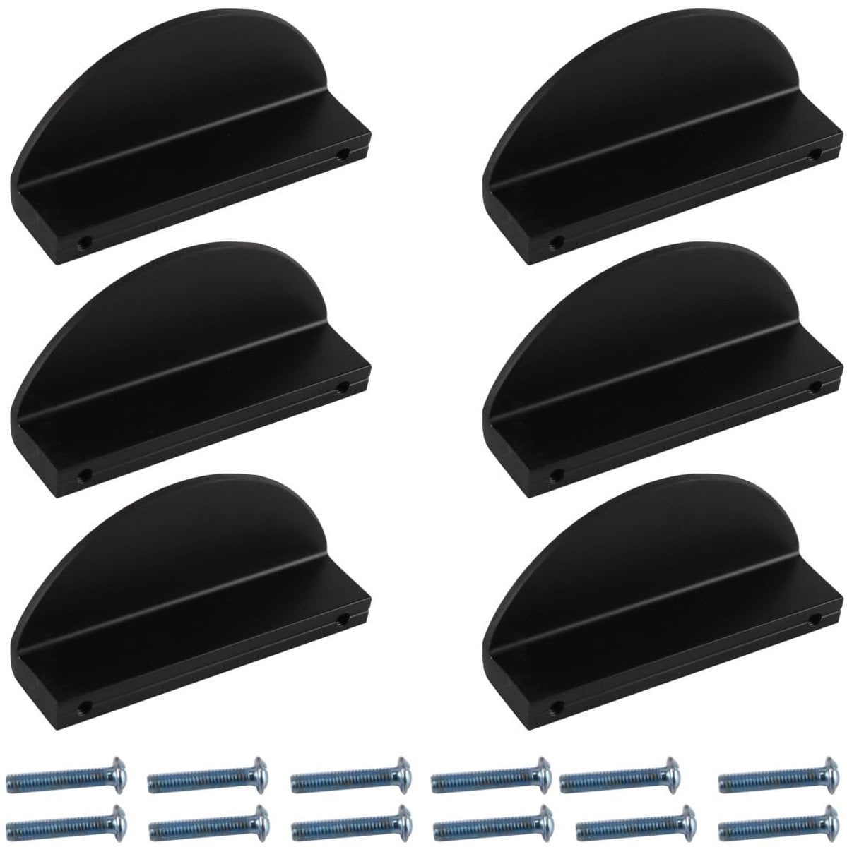 Dailygoods Kastgrepen Zwart - 6 Stuks - Aluminium - Meubelknop en Keukengreep