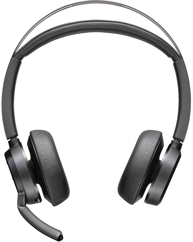 Poly Voyager Focus 2 USB-C-C + adaptateur USB-C/A Casque Bluetooth compatible USB-A / USB-C et 3 niveaux d'ANC hybride pour éliminer les distractions