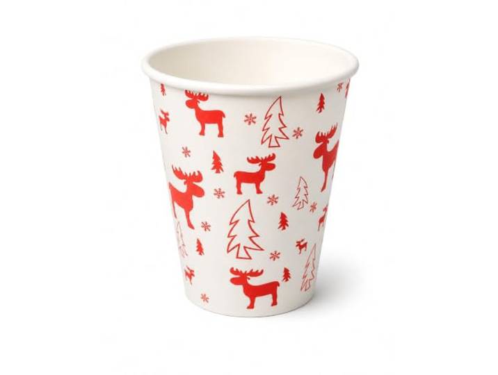 PGV Pappbecher Trinkbecher Weihnachten ohne Henkel Elch 200 ml - verschiedene Mengen (2000 Stück)