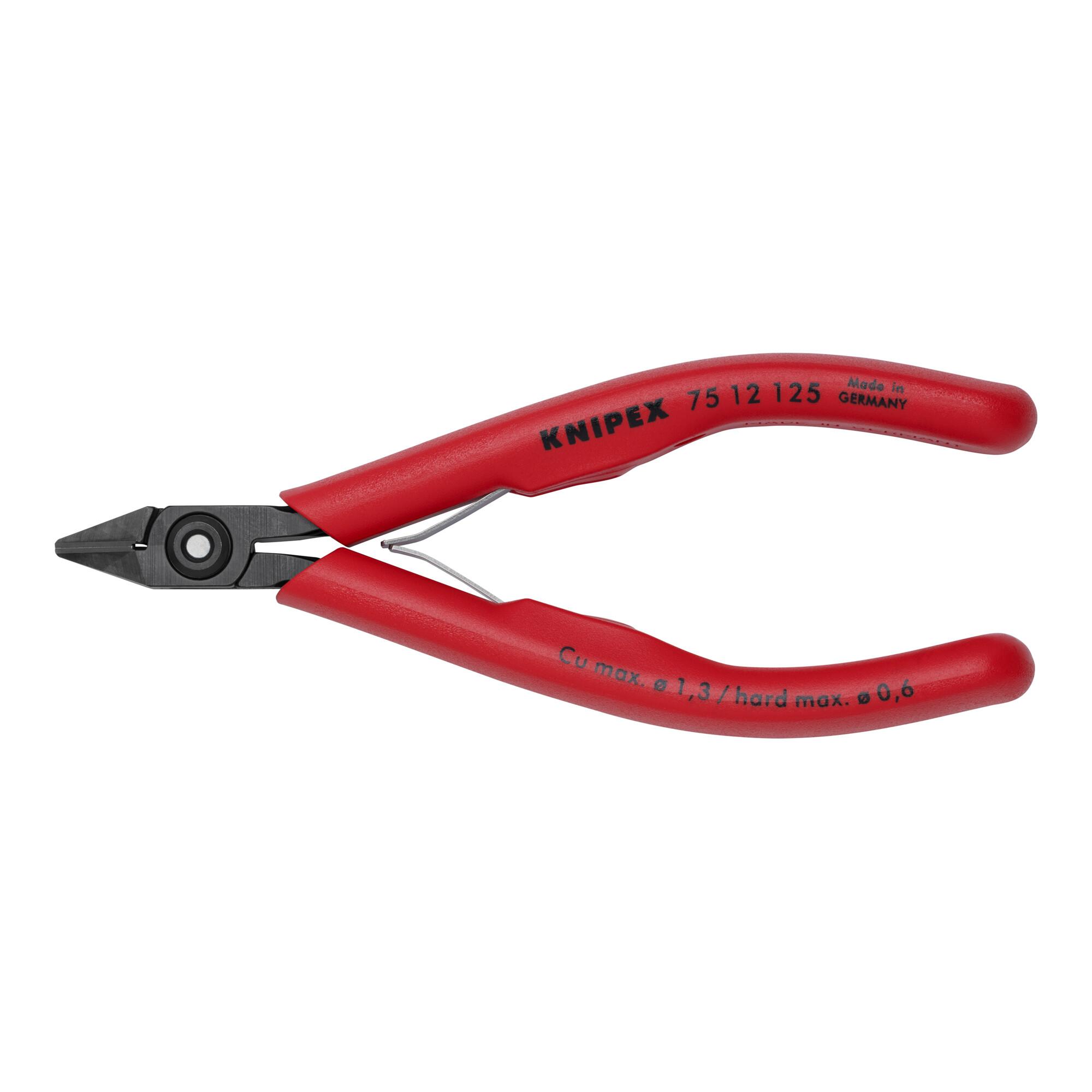 KNIPEX 75 12 125 Elektronik-Seitenschneider mit Kunststoff-Hüllen brüniert 125 mm)