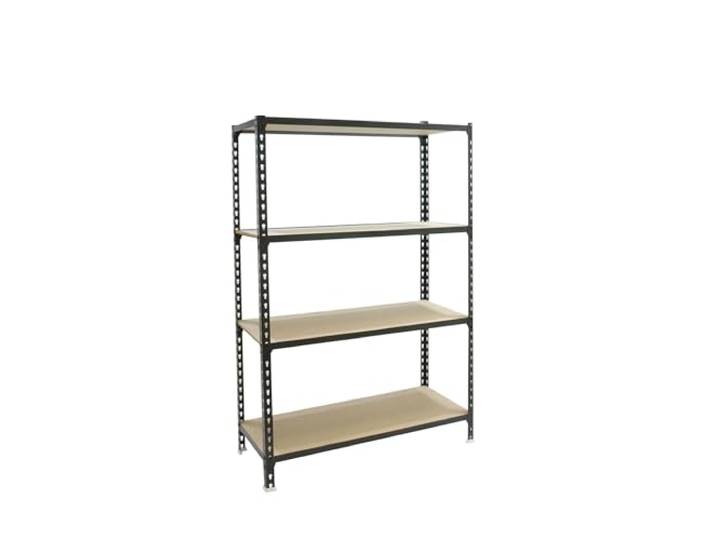 Simon Rack Metallregal 1500x900x400 mm - Maderclick 4 Höhen, Holzablage, Biegepunkt 150 kg, Korrosionsschutzlackierung, Klicksystem-Montage, Anthrazit