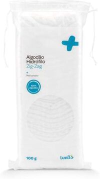 Wells Algodão Hidrófilo Zig-Zag Pré-Cortado 100 gr