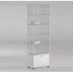 Glasvitrine hoch mit Unterschrank auf Rollen JT-A71MAP