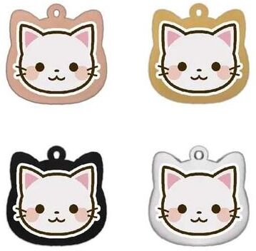 Uplifted Finds Cute Personalized Stainless Steel Cat Name Tags With Colored Pattern 15 black