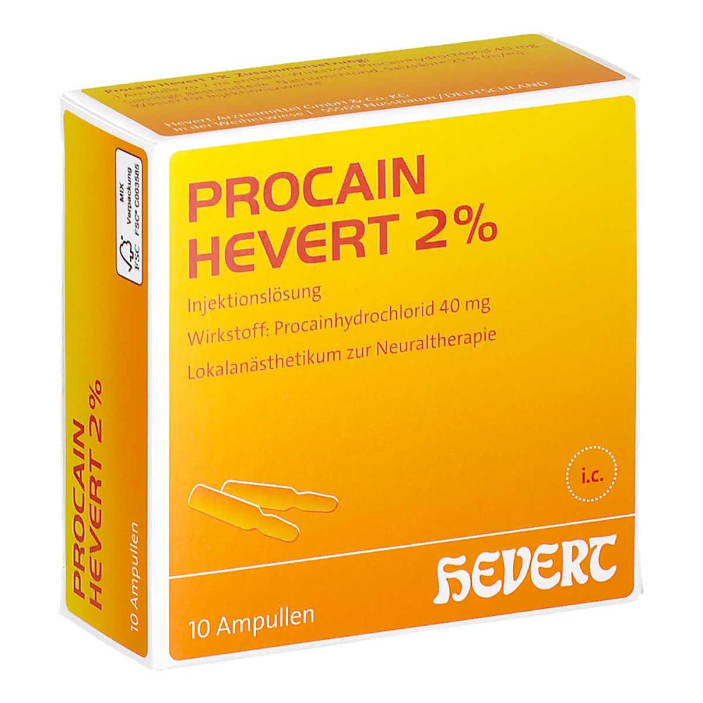 Hevert-Arzneimittel GmbH & Co. KG Procain Hevert 2% Injektionslösung Ampullen 19771711