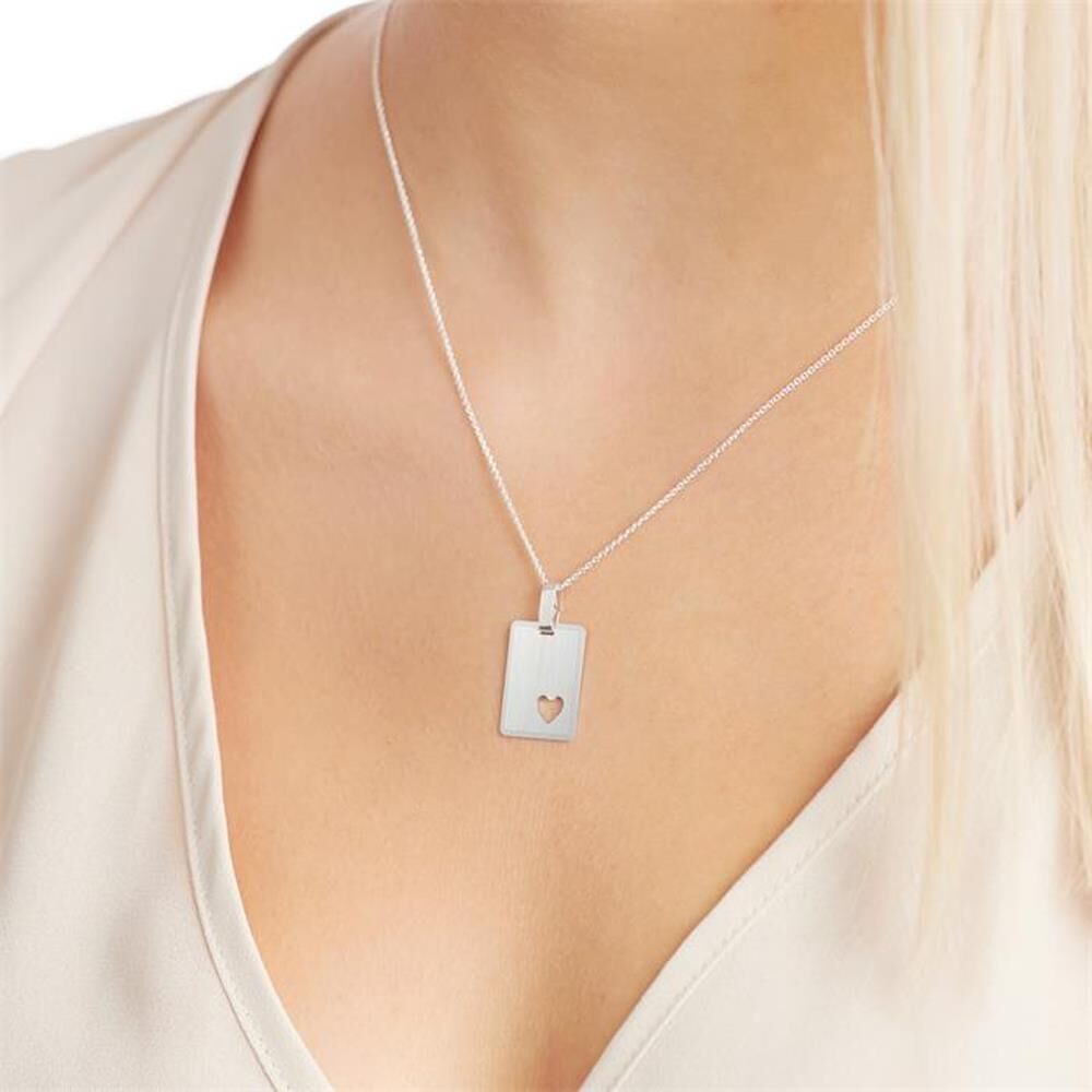 Unique Anhänger mit Herz-Cut-Out 925er Silber matt silber