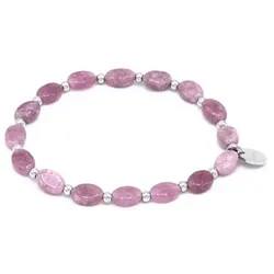 MONESSA Armband Edelsteine flexibel Edelstahl