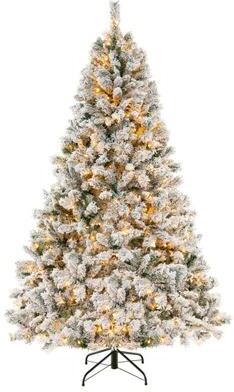 Costway 6/7/8 Feet Artificial Xmas Tree 3-Minute Quick Shape-7 ft