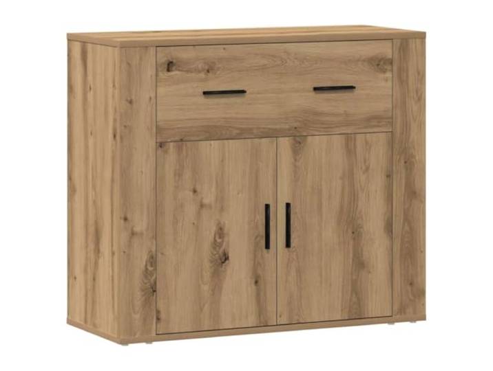 Fisinber Sideboard Artisan-Eiche 80x33x70 cm Holzwerkstoff mit Türen Kompakter Beistellschrank für Wohnzimmer und Flur: Viel Stauraum hinter geschlossenen Türen für ein ordentliches Zuhause.