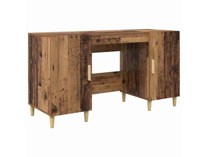 Bureau en bois d'ingénierie - CLARENCE - 140x50x75 cm - Bois ancien - Style industriel rustique